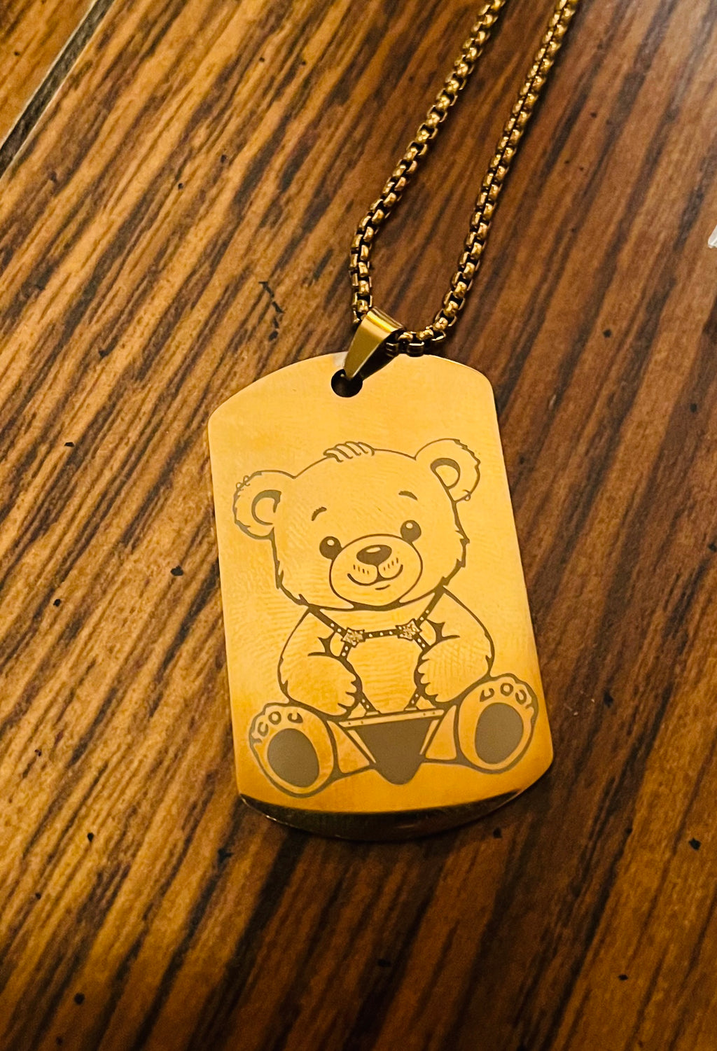 Leather Bear Original Art on Gold