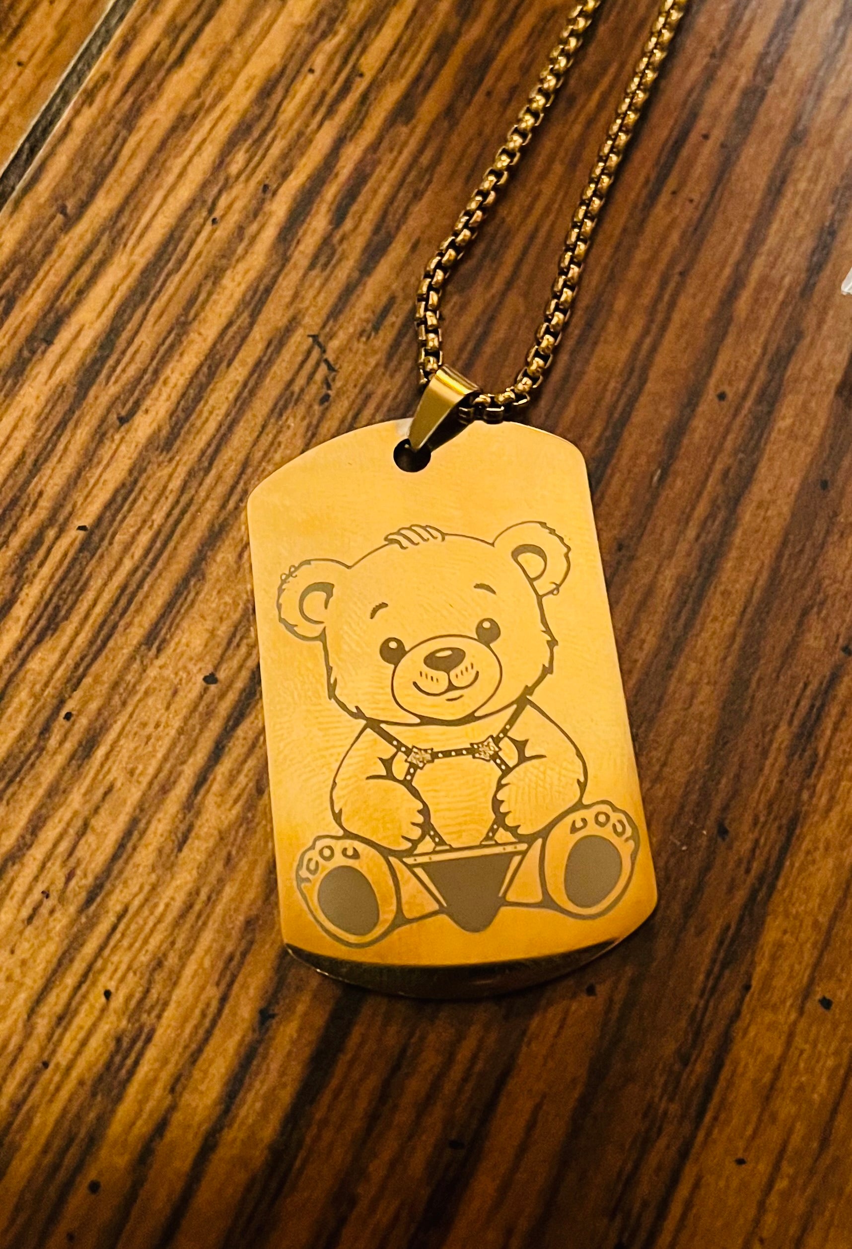Leather Bear Original Art on Gold