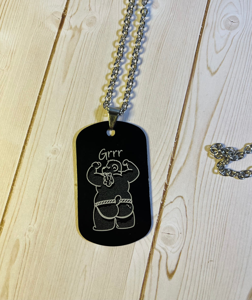 Grrr Bear butt Original Artwork black tag