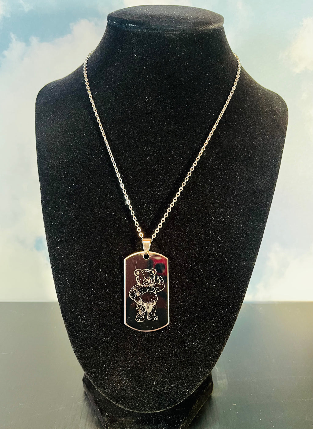 Flex Bear Original Art Silver necklace