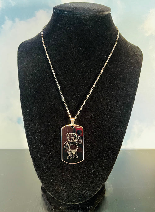 Flex Bear Original Art Silver necklace