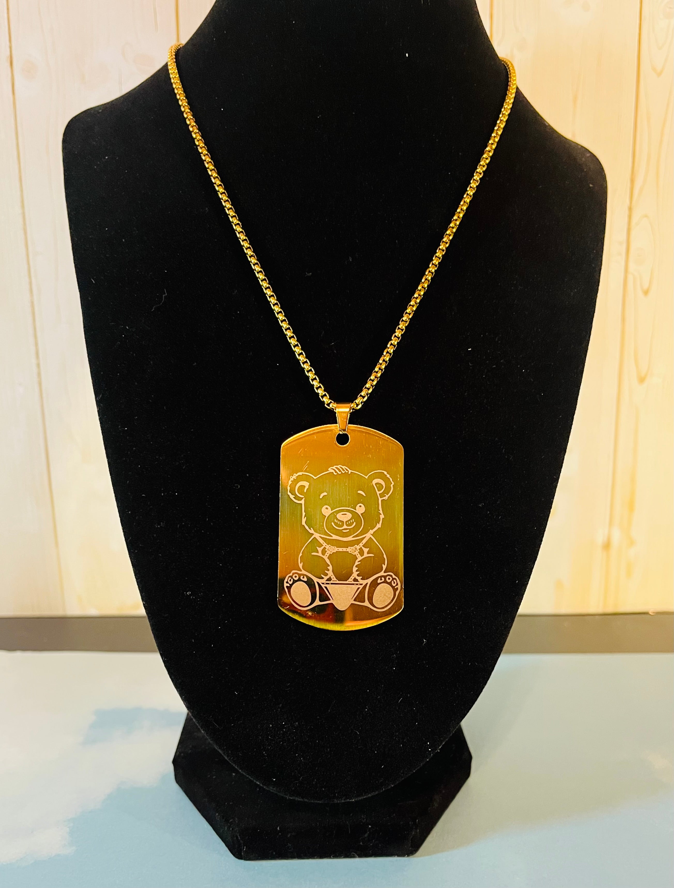 Leather Bear Original Art on Gold
