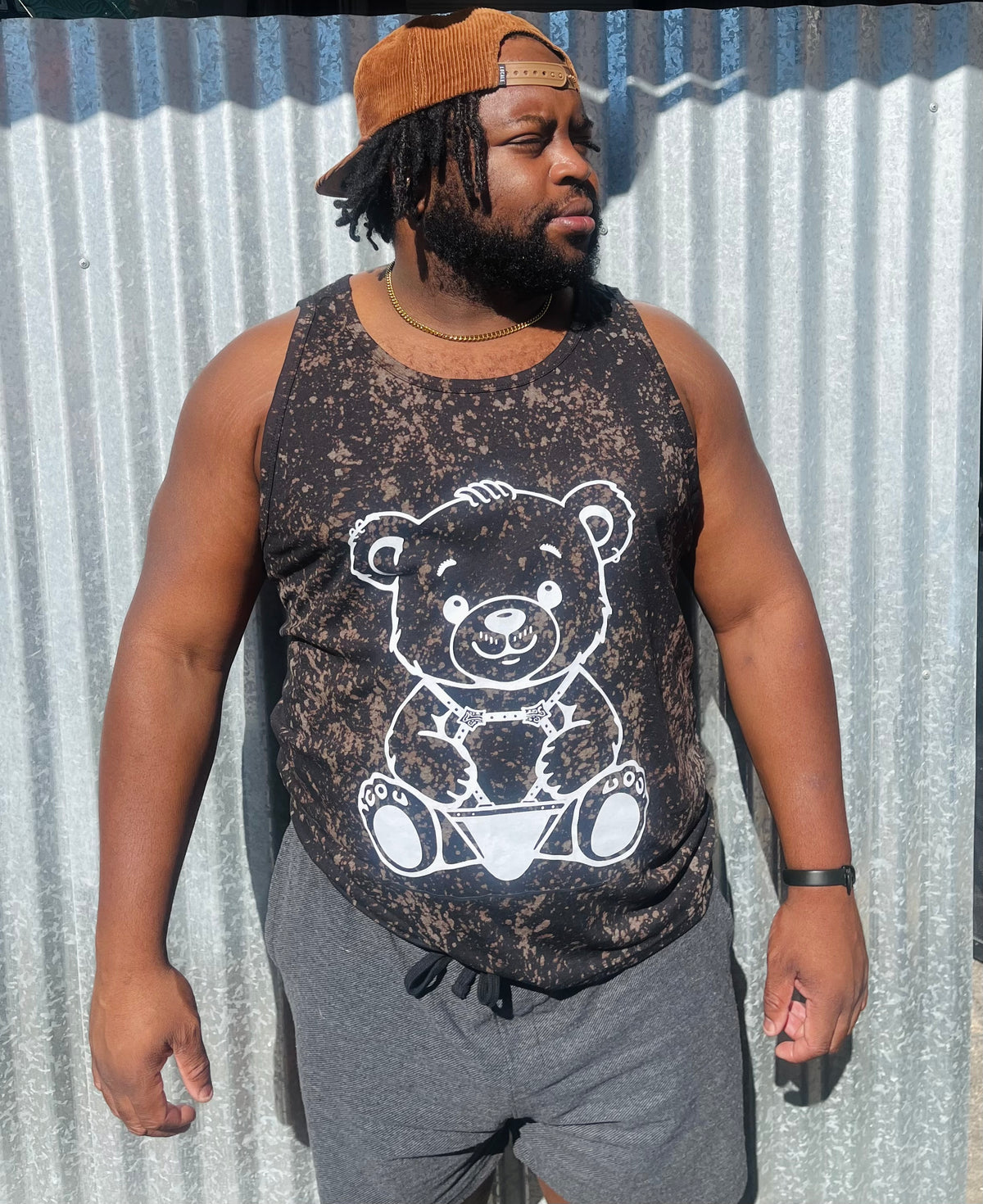 Leather Bear Tie Dye Tank