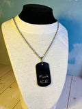 F Ice tag necklace