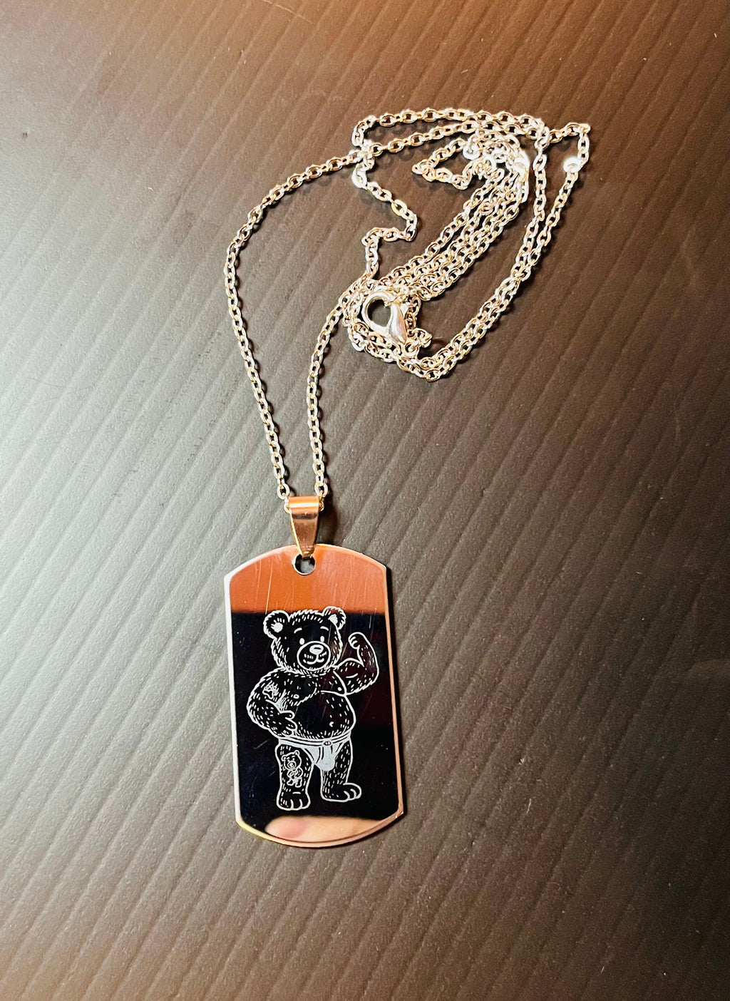 Flex Bear Original Art Silver necklace
