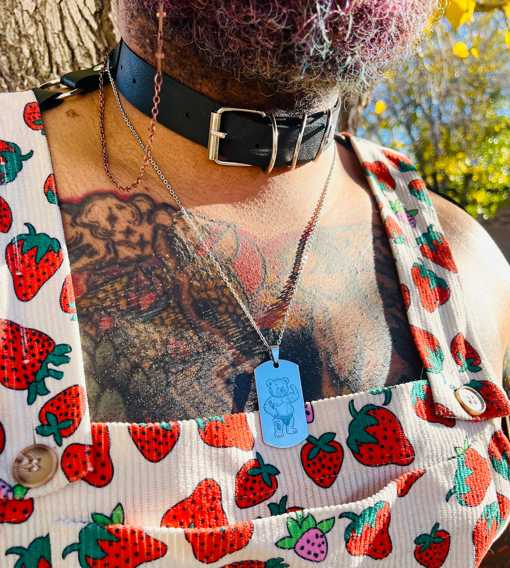 Flex Bear Original Art Silver necklace