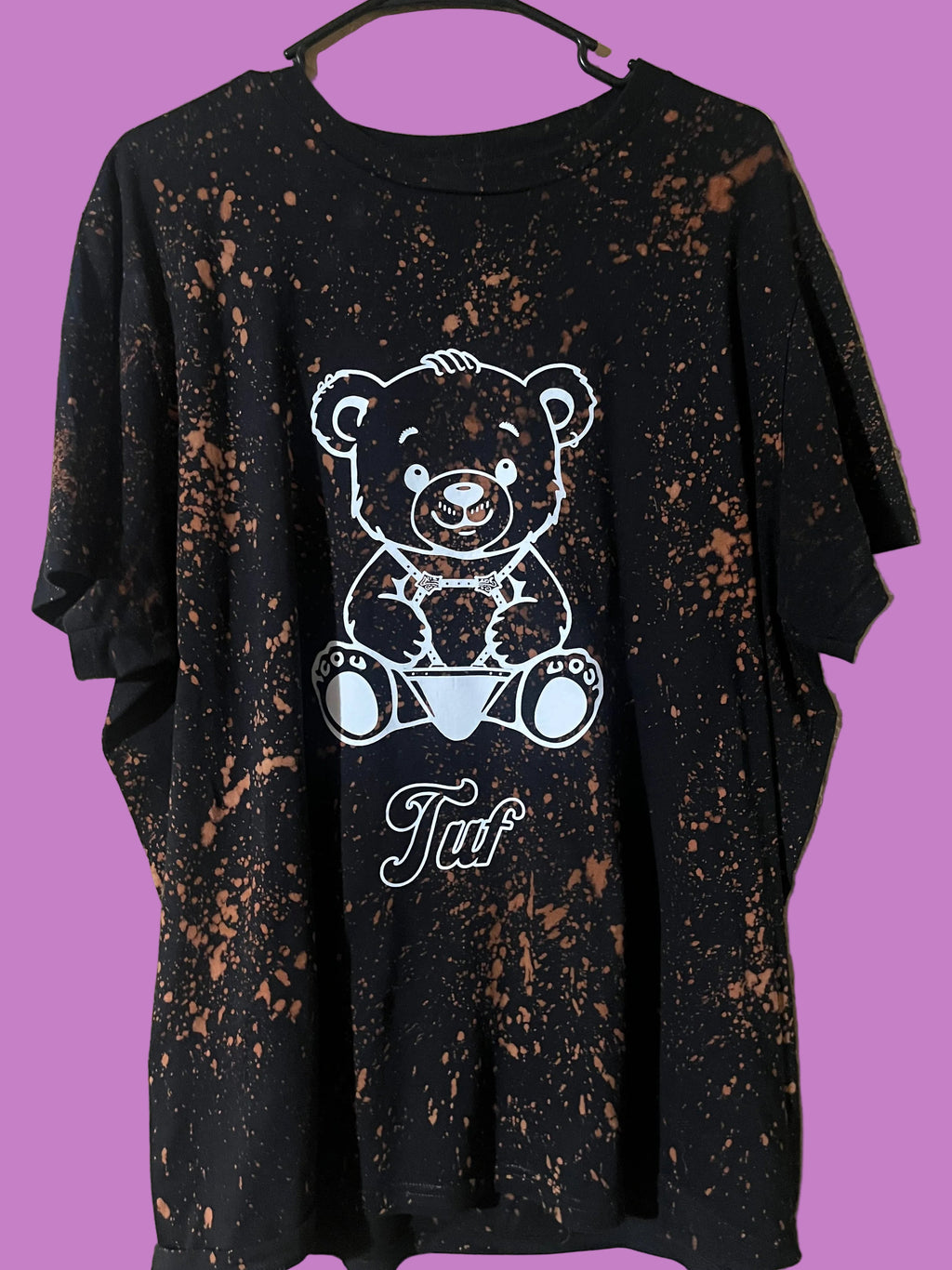 Leather Bear Tuf Black Tie Dye T
