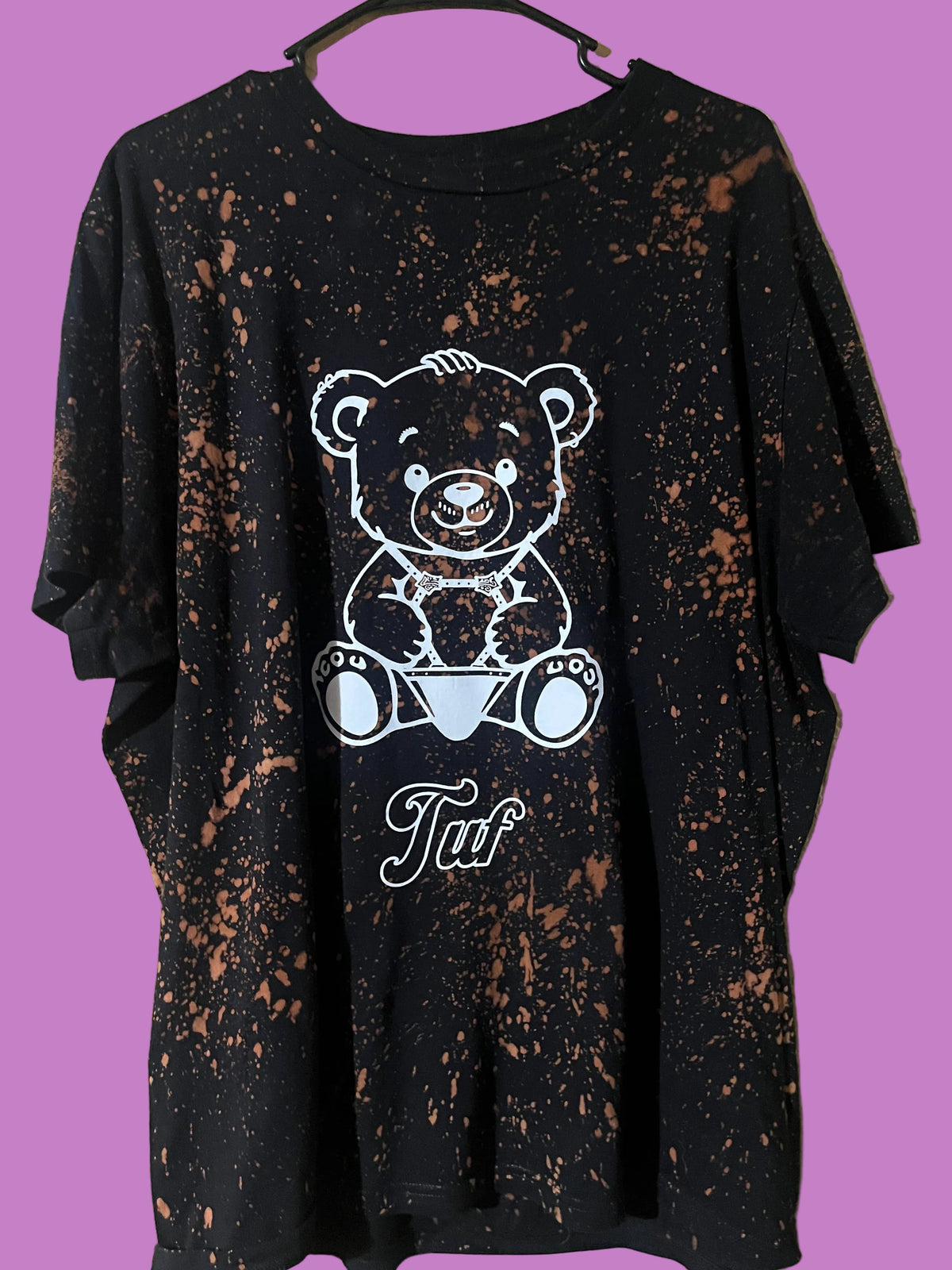Leather Bear Tuf Black Tie Dye T