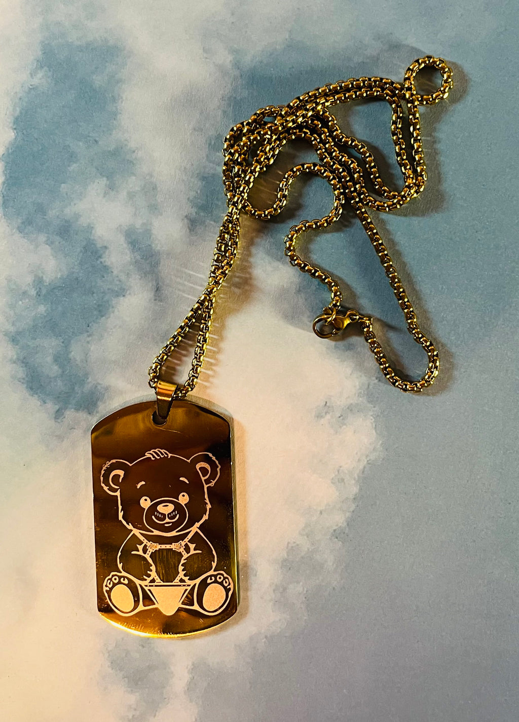 Leather Bear Original Art on Gold
