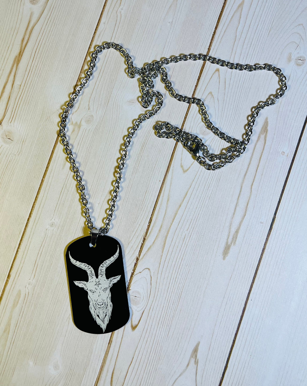 Baphomet Sigil on black tag