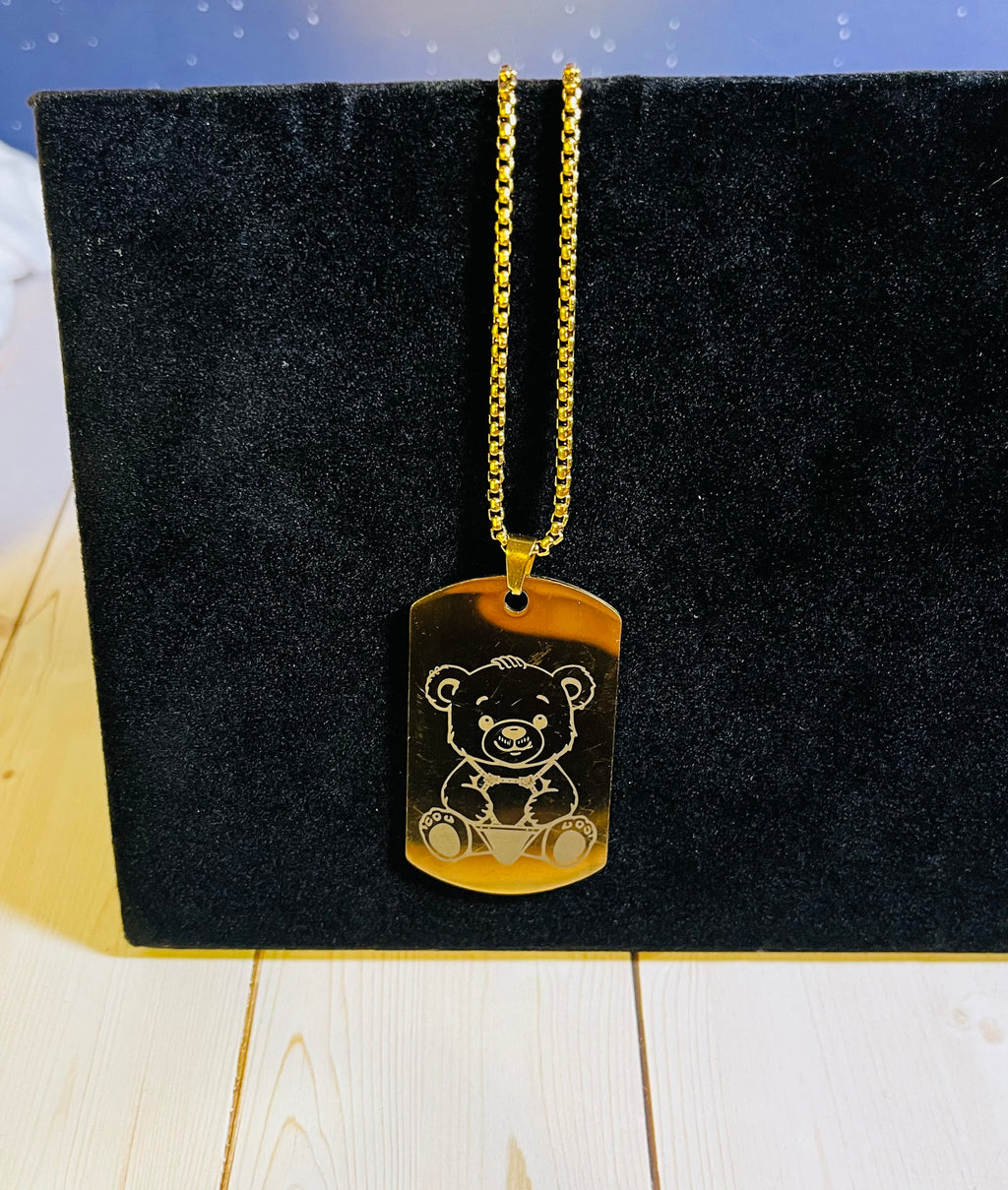 Leather Bear Original Art on Gold