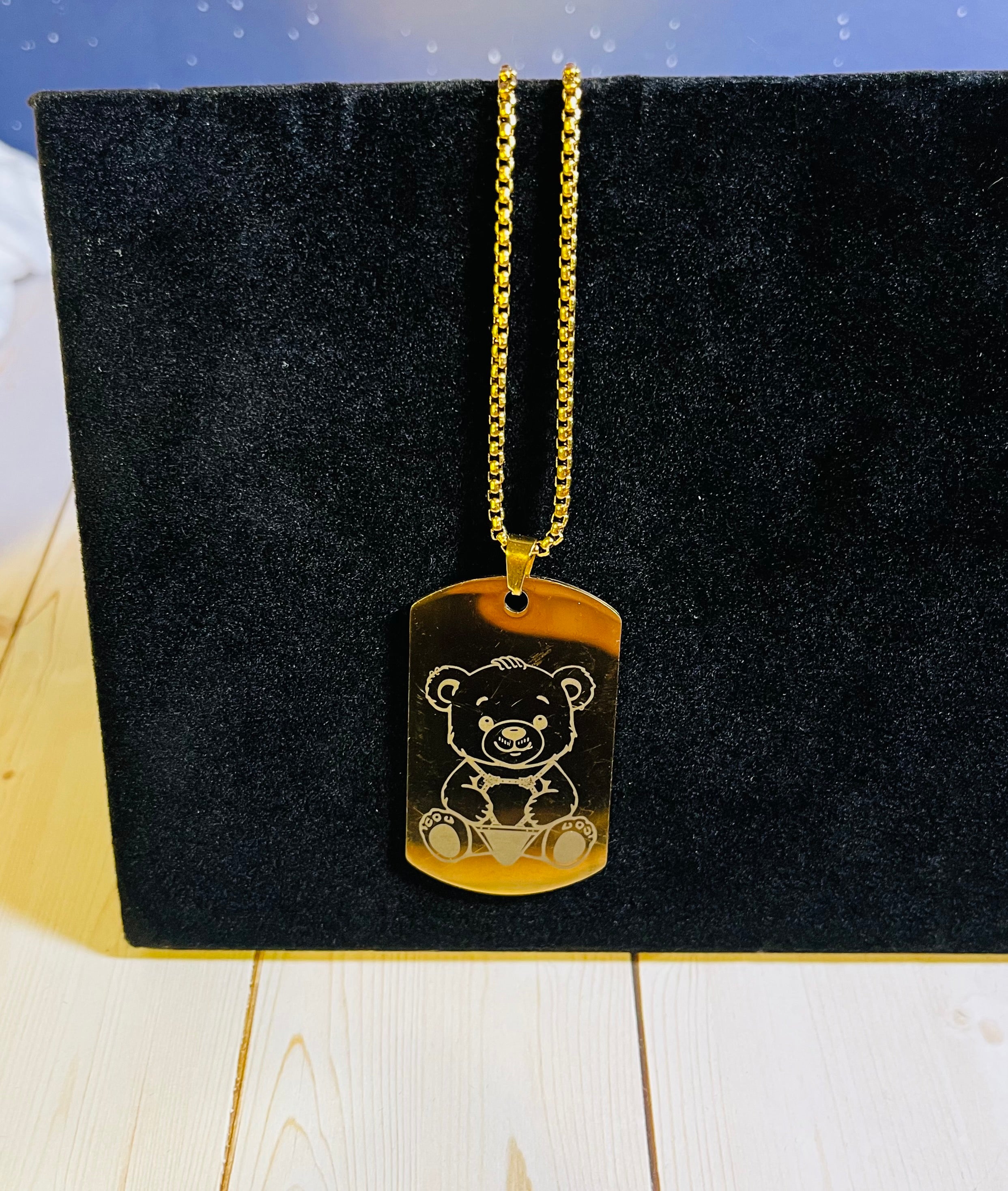 Leather Bear Original Art on Gold